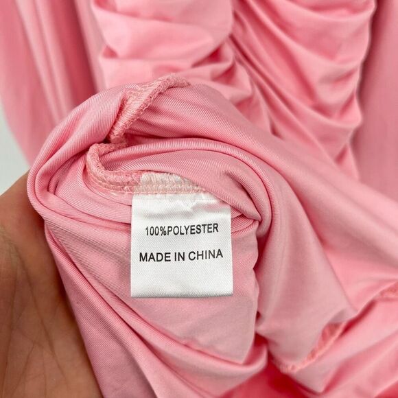 Hello Molly Ruched Bodycon Dress Twist Front Mini Pink Womens Size XS NWT - Picture 9 of 10